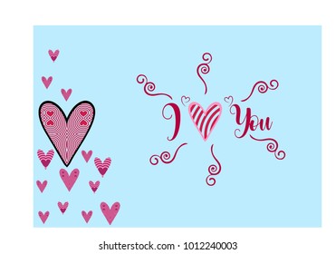 "I Love you" simple lettering in vector 