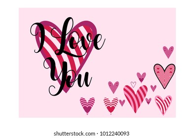 "I Love you" simple lettering in vector 