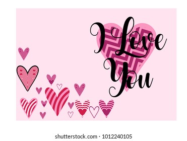 "I Love you" simple lettering in vector 
