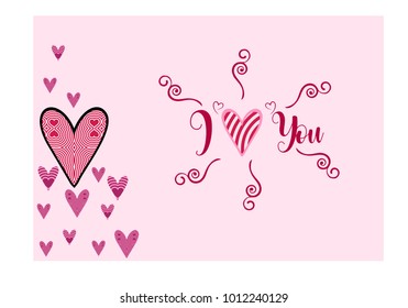 "I Love you" simple lettering in vector 