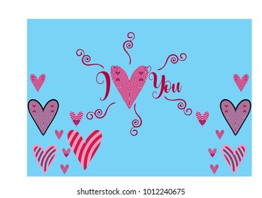 "I Love you" simple lettering in vector 