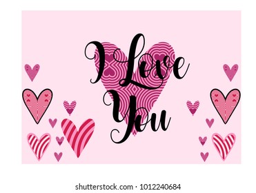 "I Love you" simple lettering in vector 