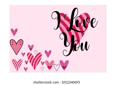 "I Love you" simple lettering in vector 