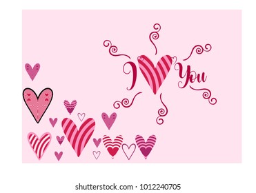 "I Love you" simple lettering in vector 