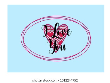 "I Love you" simple lettering in vector 
