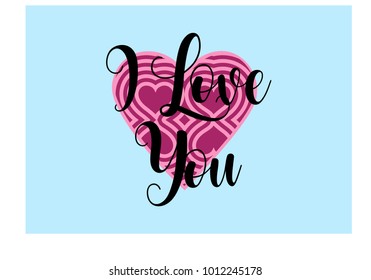 "I Love you" simple lettering in vector 
