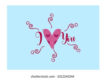 "I Love you" simple lettering in vector 
