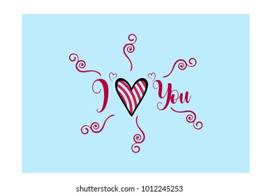 "I Love you" simple lettering in vector 
