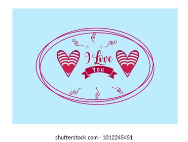 "I Love you" simple lettering in vector 
