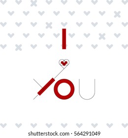 "I Love You" unique lettering for anything from greeting cards to invitations, or banners for special occasions