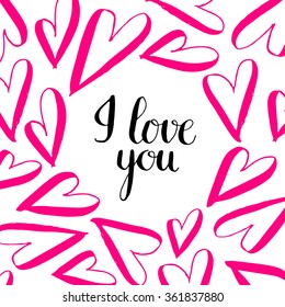 "I love you" vector card