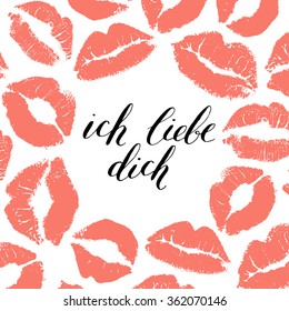 "I love you" vector card in german
