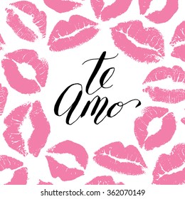 "I love you" vector card in spanish