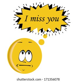 an "I miss you" message in a bubble