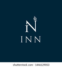 I, N Letters Vector Logo. Inn Vector Logo