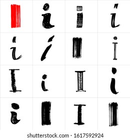 i. Vector letters. Hand drawn letters. Letters drawn using spray can, inkpen, highlighters and others materials. Variety materials, lines and devices. Set of templates.
