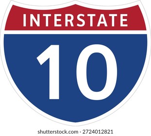 I-10, sinal de design de sistema de estrada interestadual 10