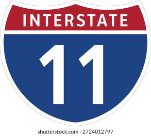 I-11, Interestatal 11 Señal de Diseño de Sistema de Carreteras