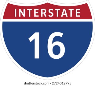 I-16, sinal de design de sistema de estrada interestadual 16