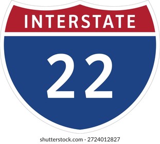 I-22, Interstate-22-Autobahn-Entwurfsschild