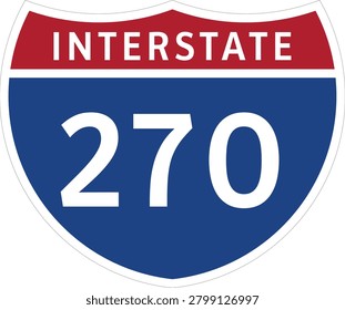I-270 Interstate 270 Highway System Design Sign Clipart Icon Transparent Background