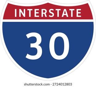I-30, Interestatal 30 Señal de Diseño de Sistema de Carreteras