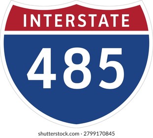 I-485 Interstate Highway System Design Sign Clipart Icon Transparent Background