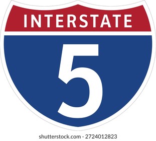 I-5, Interstate 5 Highway System Design Sign