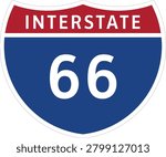 I-66,Interstate 66 Highway System Design Sign Clipart Icon