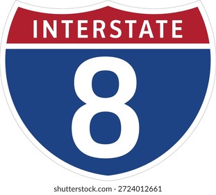 I-8, Interstate 8 Highway System Design Sign