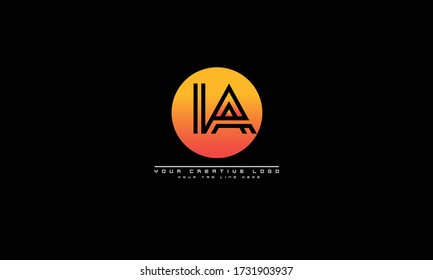 Vorlage für das IA-AI-Logo für abstrakte Vektor