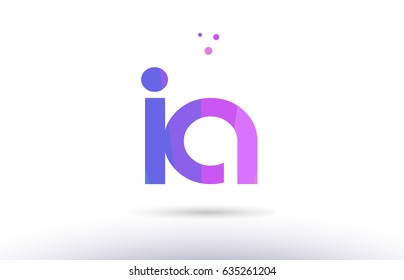 ia i a alphabet letter purple pink magenta blue colorful creative colors text dots creative company logo vector icon design template