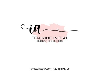 Monograma de belleza IA y elegante logo de diseño de la escritura a mano de marca inicial, boda, moda, floral y botánica con plantilla creativa.