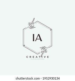 IA Beauty vector initial logo art, handwriting logo of initial signature, wedding, fashion, jewerly, boutique, floral and botanical with creative template for any company or business.