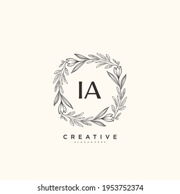IA Beauty vector initial logo art, handwriting logo of initial signature, wedding, fashion, jewerly, boutique, floral and botanical with creative template for any company or business.