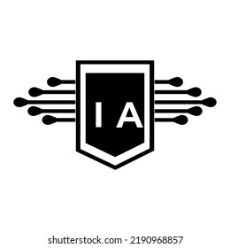  IA creative circle letter logo concept. IA letter design.
