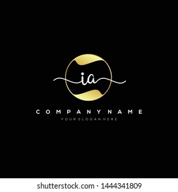IA handwriting initial logo template vector.
