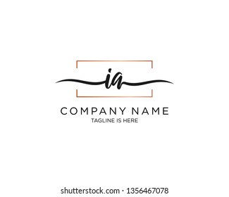 IA handwriting initial  logo vector