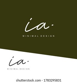 I A IA Initial handwriting or handwritten logo for identity. Logo with signature and hand drawn style.