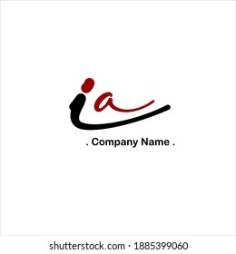 I  A IA Initial handwriting or handwritten logo for identity