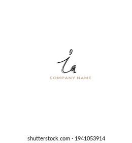 i Escritura manual inicial o logotipo manuscrito para la identidad con monograma de belleza y diseño elegante de logotipo