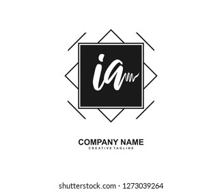 IA Initial Handwriting Logo Template Vector