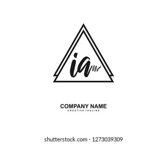 IA Initial Handwriting Logo Template Vector