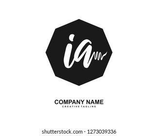 IA Initial Handwriting Logo Template Vector