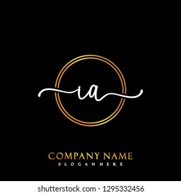 IA Initial Handwriting logo template vector