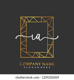 IA Initial Handwriting logo template vector