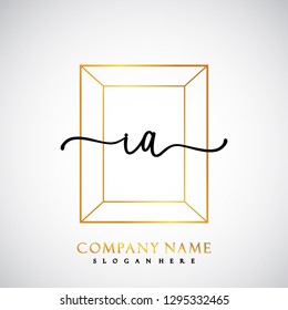 IA Initial Handwriting logo template vector