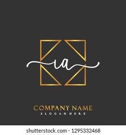 IA Initial Handwriting logo template vector