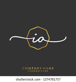 IA Initial handwriting logo template