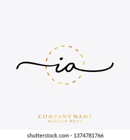 IA Initial handwriting logo template